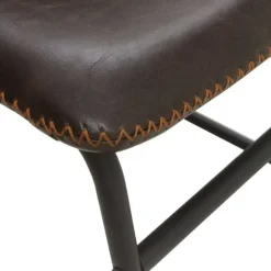 Silla tapizada en marrón con base de metal negra GABAR 10753/1