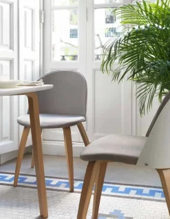 Silla tapizada en tela color lino GABAR VIVE modelo 8326
