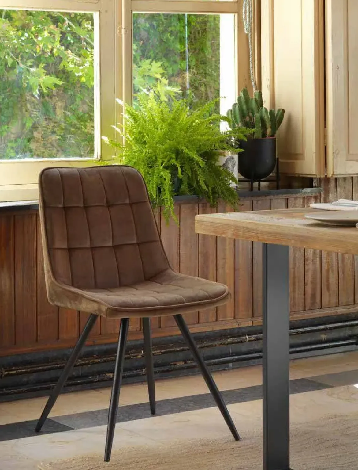 Silla tapizada en terciopelo GABAR VIVE modelo 838