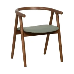 Silla Verde-Marrón con Asiento en Símil Piel y Estructura de Olmo 47 cm 613757