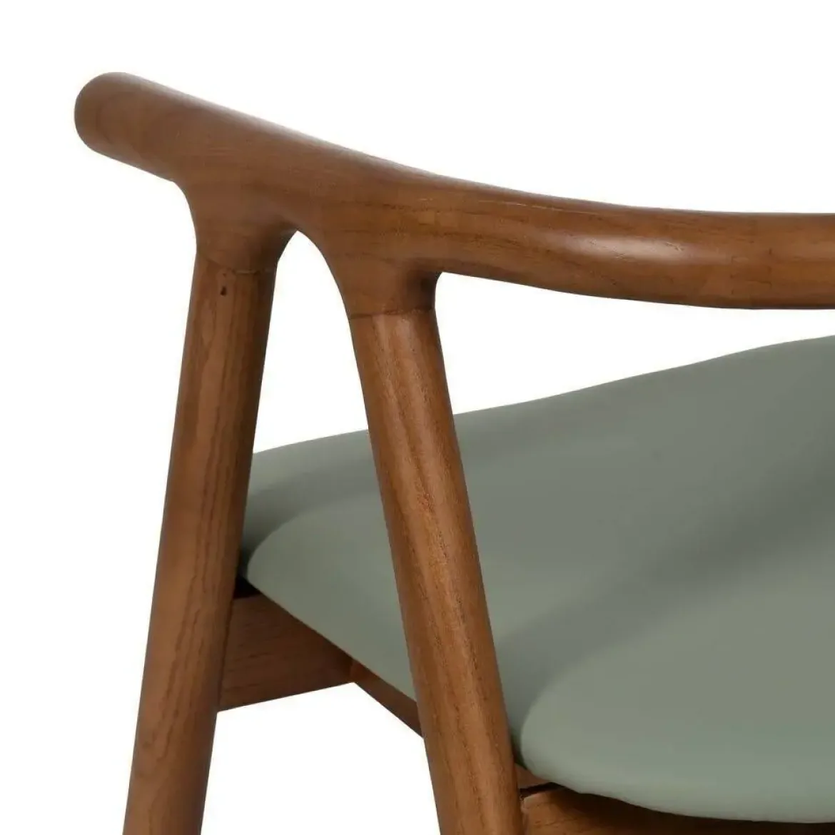 Silla Verde-Marrón con Asiento en Símil Piel y Estructura de Olmo 47 cm 613757