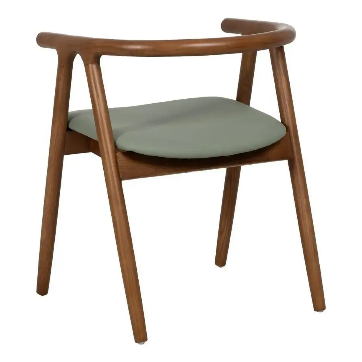 Silla Verde-Marrón con Asiento en Símil Piel y Estructura de Olmo 47 cm 613757