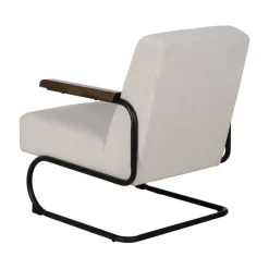Sillón Beige con Patas de Hierro Negro y Asiento Acolchado 613466