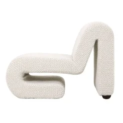 Sillón Beige Tapizado en Suave Poliéster Sobre Estructura de Madera Chapada 29-44