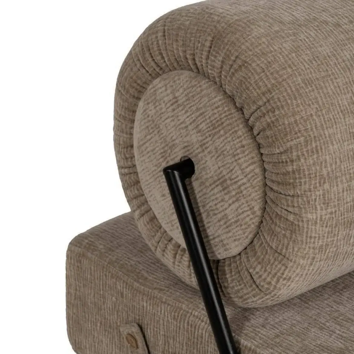 Sillón Cama Beige de Tejido Suave y Estructura de Madera 613617