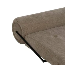 Sillón Cama Beige de Tejido Suave y Estructura de Madera 613617