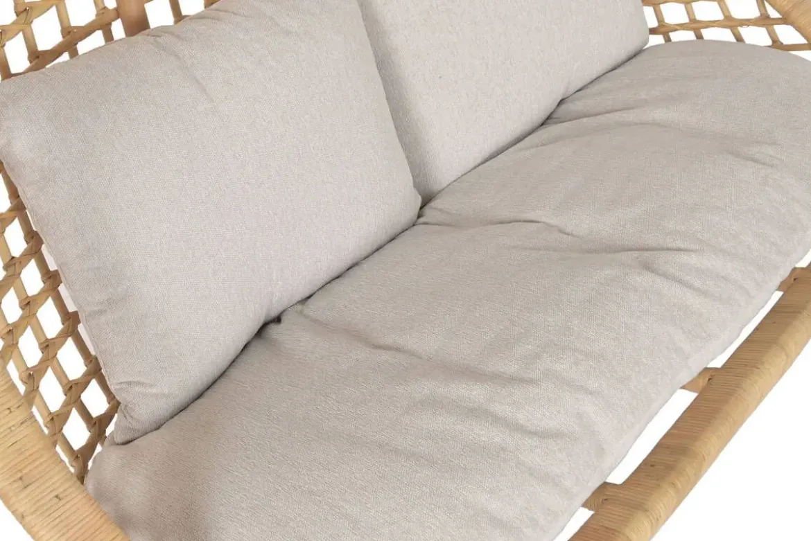 Sillón Colgante de Ratán Natural con Tapizado en Poliéster MB-221975