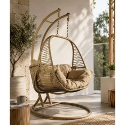 Sillón Colgante de Ratán Sintético 2 Plazas MB-224155