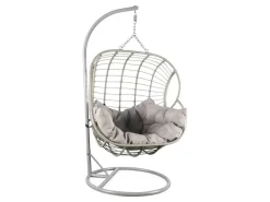 Sillón Colgante de Ratán Sintético 2 Plazas Gris MB-224156