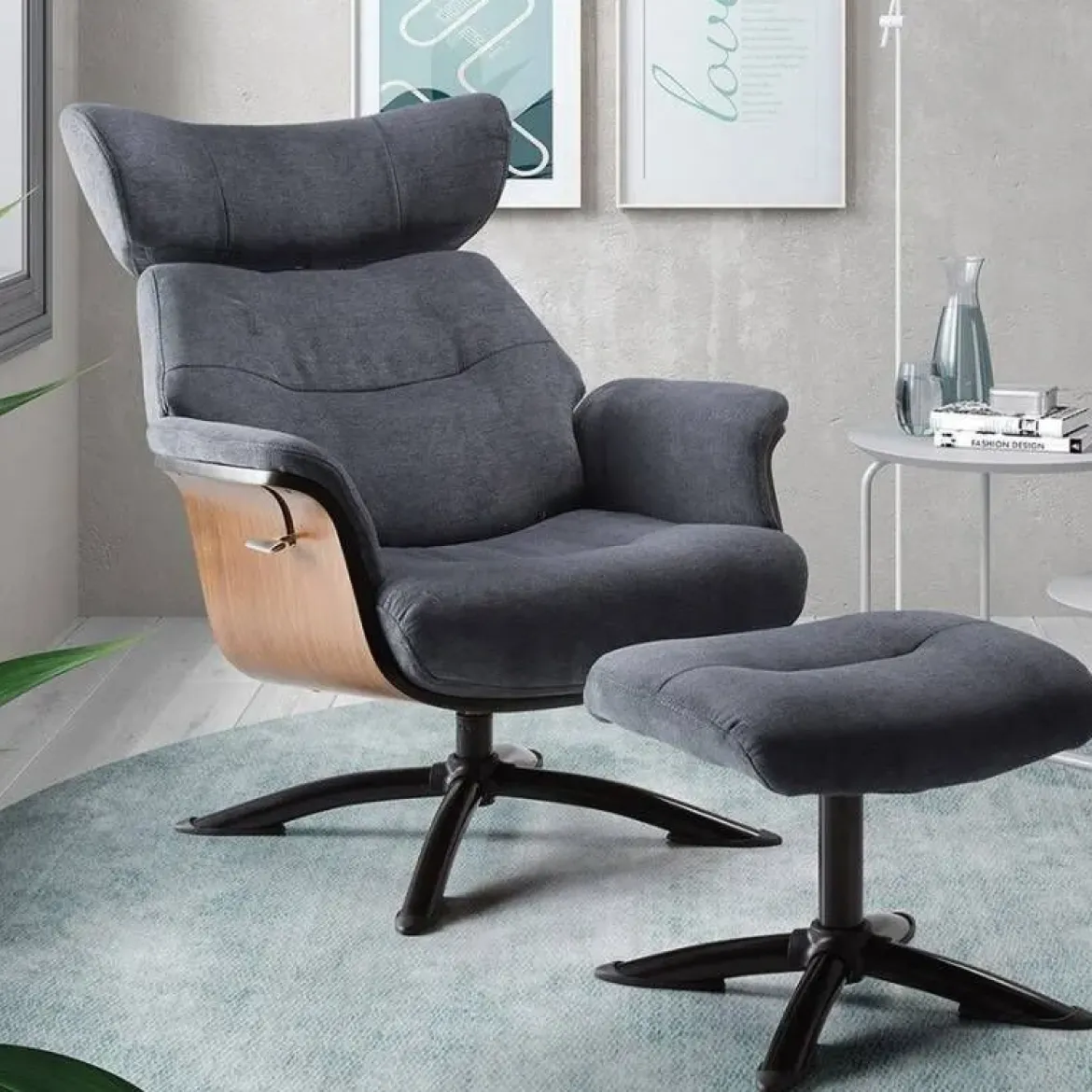 Sillón con Mecanismo Reclinable y Puff OSAKA