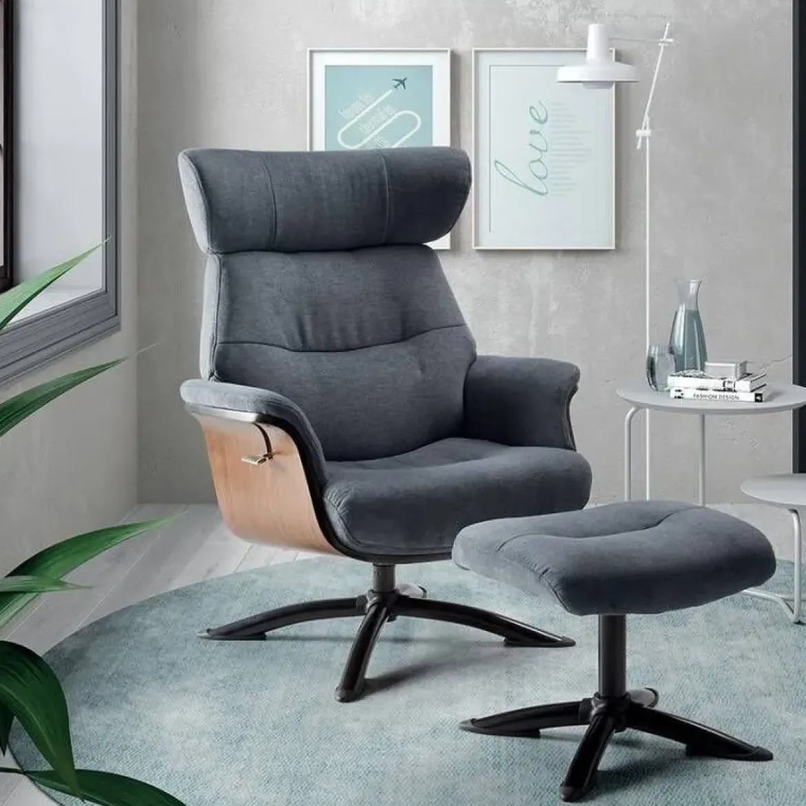 Sillón con Mecanismo Reclinable y Puff OSAKA