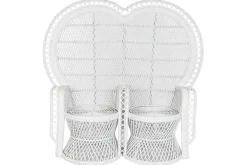 Sillón de Jardín de Ratán Blanco 2 Plazas MB-207721