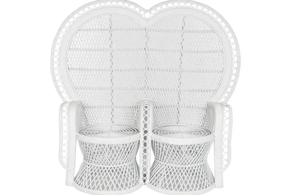 Sillón de Jardín de Ratán Blanco 2 Plazas MB-207721