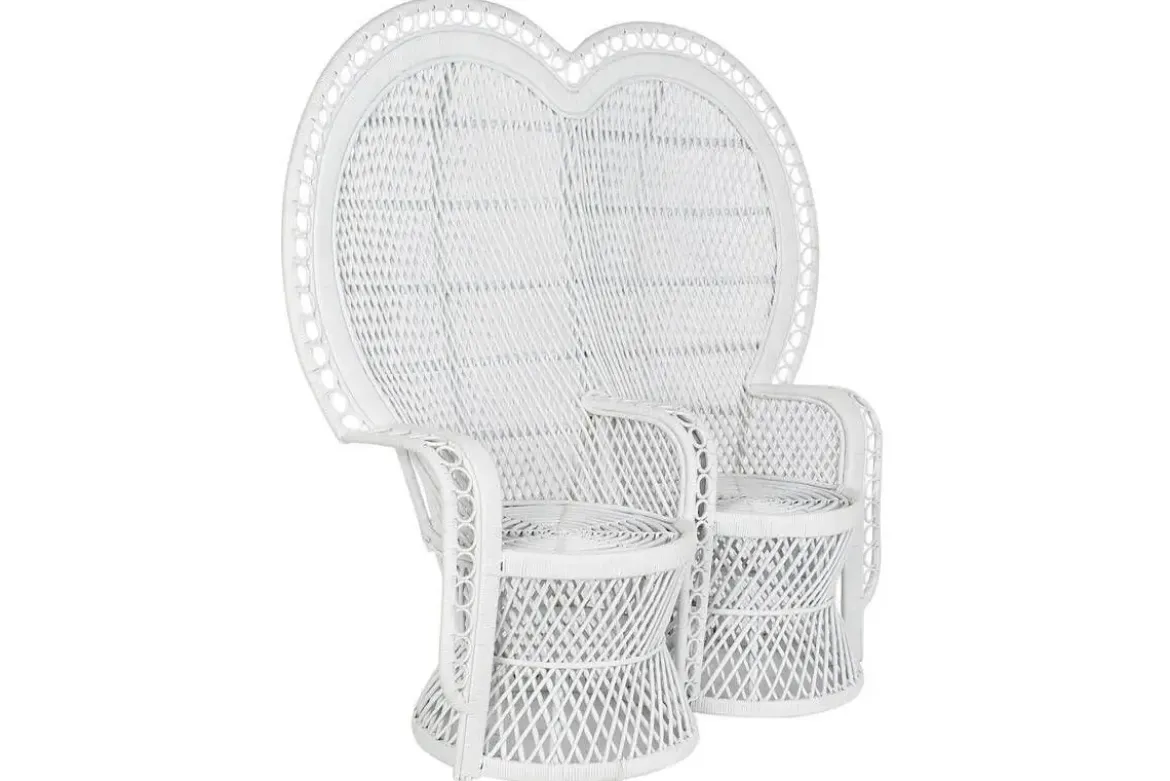 Sillón de Jardín de Ratán Blanco 2 Plazas MB-207721
