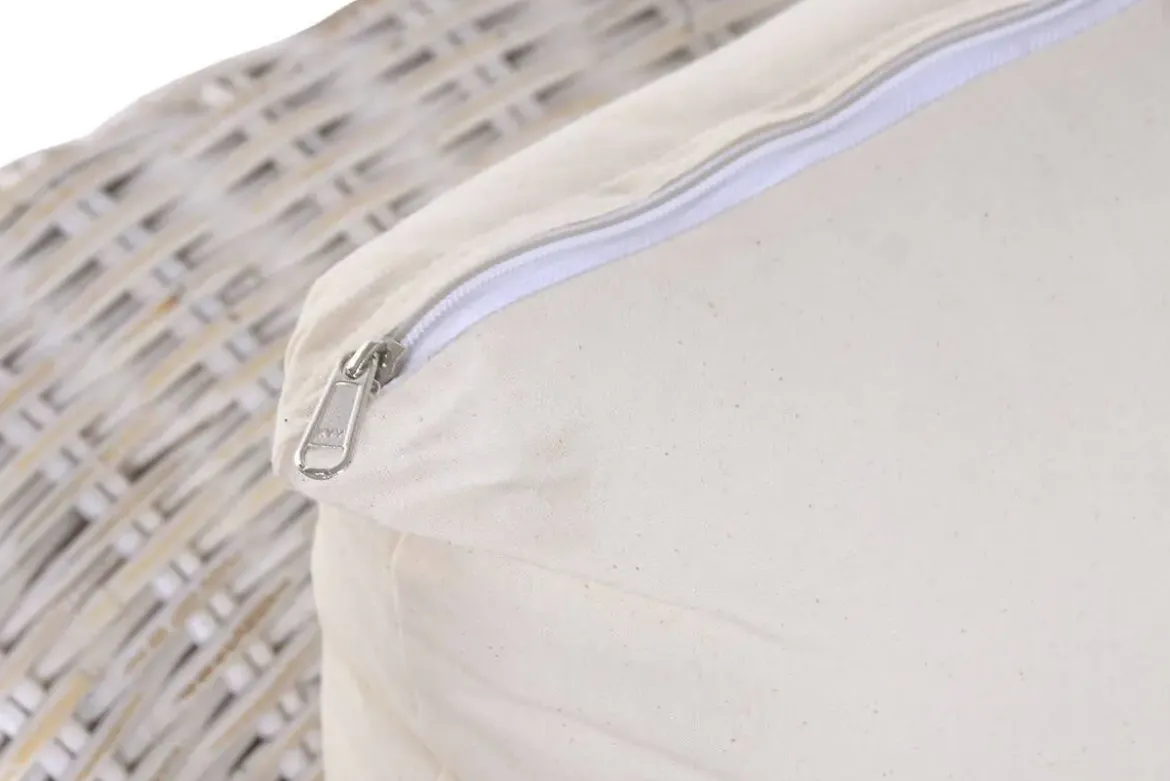 Sillón de Jardín en Ratán Blanco Decapé con Cojín MB-224101
