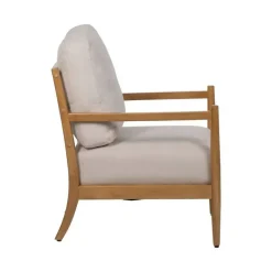 Sillón de Madera con Tapizado de Color Blanco 611280