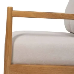 Sillón de Madera con Tapizado de Color Blanco 611280
