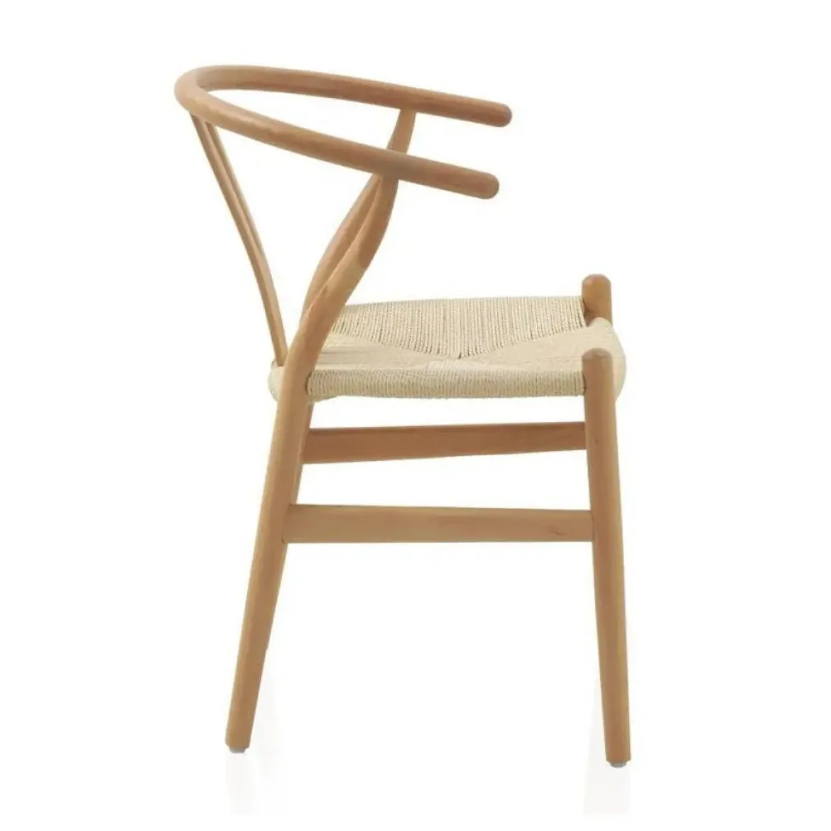Sillón de Madera de Haya con Acabado Natural y Asiento Trenzado GABAR 10870/1