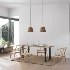 Sillón de Madera de Haya con Acabado Natural y Asiento Trenzado GABAR 10870/1