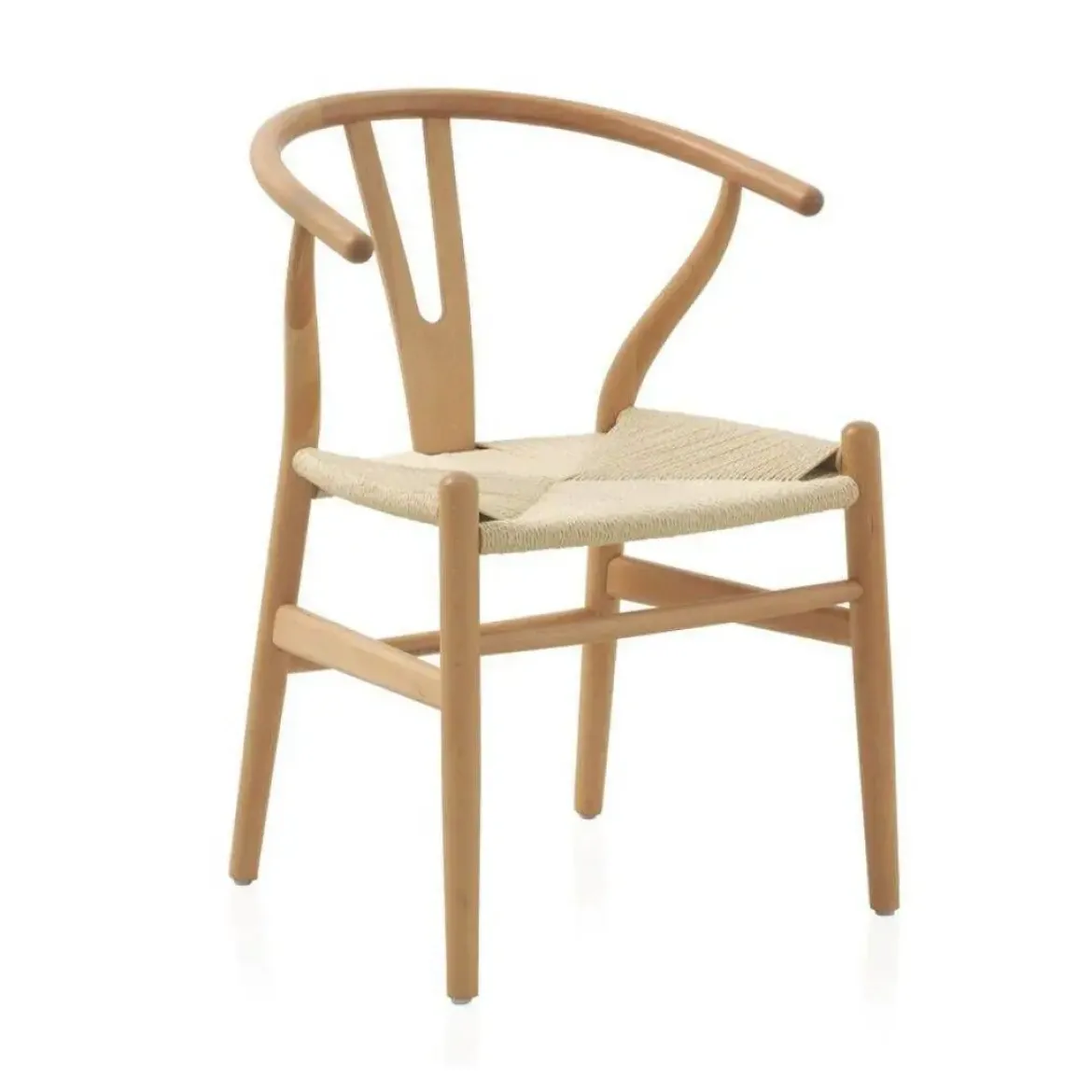 Sillón de Madera de Haya con Acabado Natural y Asiento Trenzado GABAR 10870/1