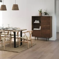Sillón de Madera de Haya con Acabado Natural y Asiento Trenzado GABAR 10870/1