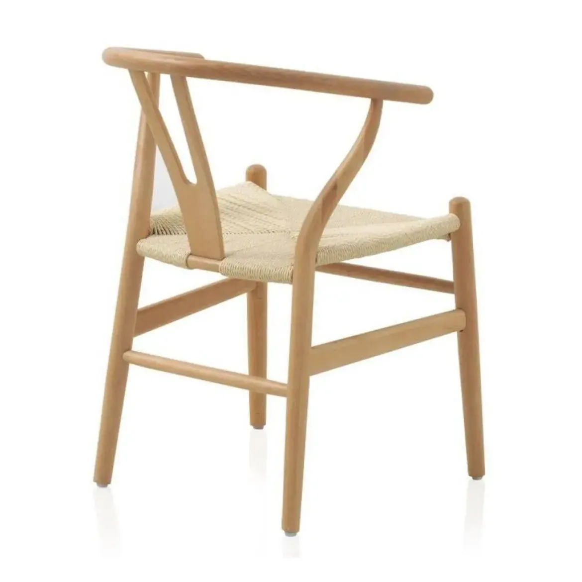 Sillón de Madera de Haya con Acabado Natural y Asiento Trenzado GABAR 10870/1