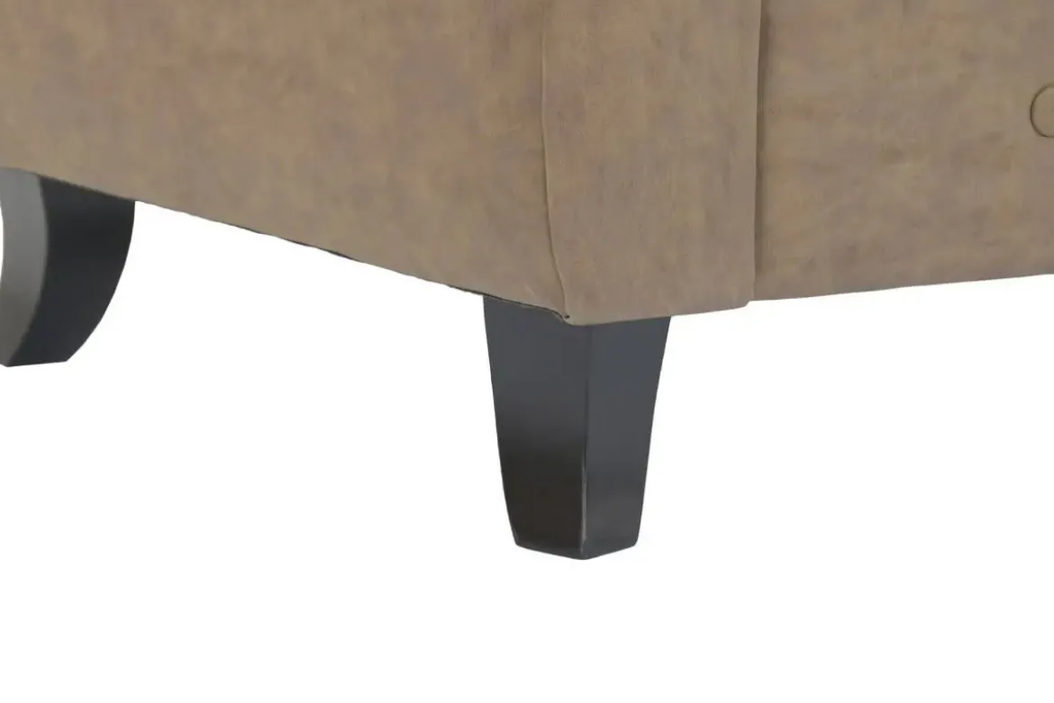 Sillón de Madera Tapizado en PU Marrón MB-223057