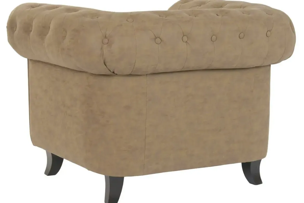 Sillón de Madera Tapizado en PU Marrón MB-223057