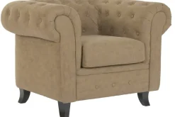 Sillón de Madera Tapizado en PU Marrón MB-223057