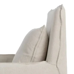 Sillón de Madera Tapizado en Tela Crema 611754