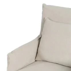 Sillón de Madera Tapizado en Tela Crema 611754