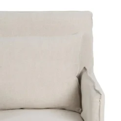 Sillón de Madera Tapizado en Tela Crema 611754