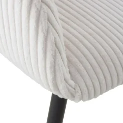Sillón de pana blanca con patas de metal negras GABAR 11060/1