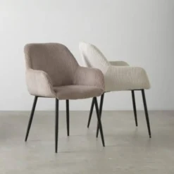 Sillón de pana lavanda con patas de metal negras GABAR 11060/1