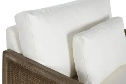 Sillón de Ratán Marrón con Asiento Tapizado en Poliéster MB-211720