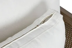Sillón de Ratán Marrón con Asiento Tapizado en Poliéster MB-211720