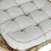 Sillón de Ratán Natural con Cojín de Algodón MB-207722