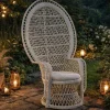 Sillón de ratán natural EMMANUELE color blanco MB 170988