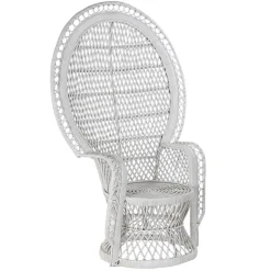 Sillón de ratán natural EMMANUELE color blanco MB 170988
