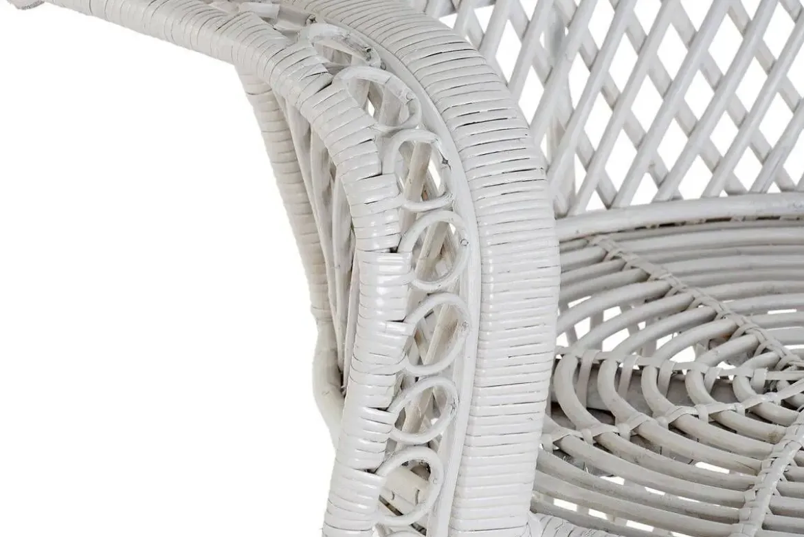 Sillón de ratán natural EMMANUELE color blanco MB 170988