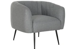 Sillón de Salón en Poliéster Gris con Patas Metálicas MB-207908