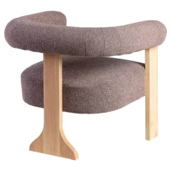 Sillón de Salón Tapizado Jaspeado Gris Rosa con Patas de Madera 615252