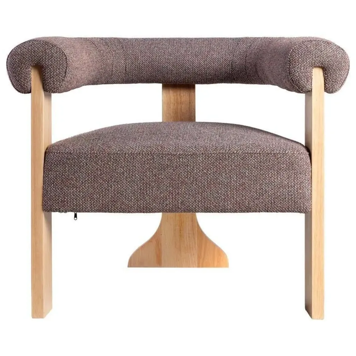 Sillón de Salón Tapizado Jaspeado Gris Rosa con Patas de Madera 615252