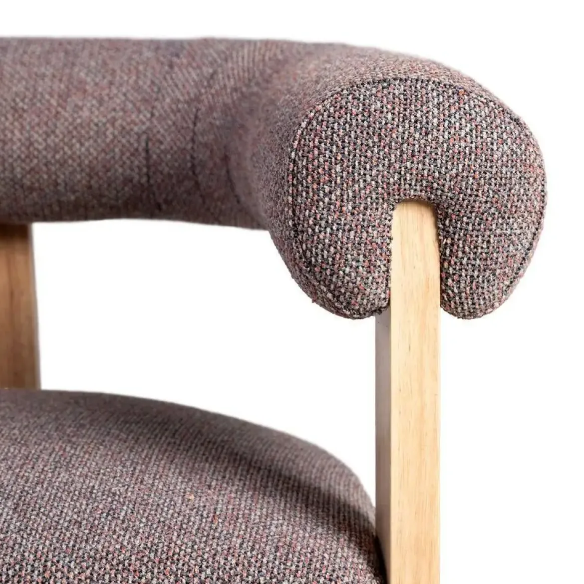 Sillón de Salón Tapizado Jaspeado Gris Rosa con Patas de Madera 615252