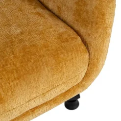 Sillón Giratorio Mostaza con Base Metálica y Tapizado Suave 612621