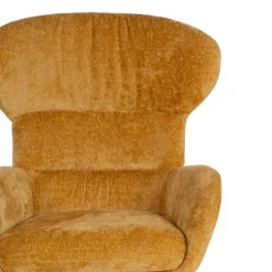 Sillón Giratorio Mostaza con Base Metálica y Tapizado Suave 612621