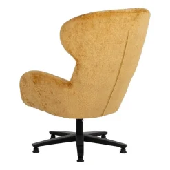 Sillón Giratorio Mostaza con Base Metálica y Tapizado Suave 612621