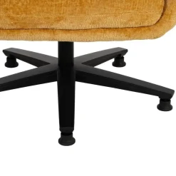 Sillón Giratorio Mostaza con Base Metálica y Tapizado Suave 612621