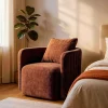 Sillón Giratorio Tapizado en Tejido Teja 615434