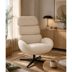 Sillón Giratorio Tapizado en Tejido Perla VIOLANTE 0733506
